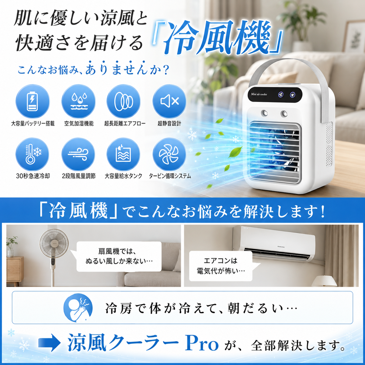扇風機では物足りない、エアコンは電気代が気になる — 冷風機という第三の選択肢